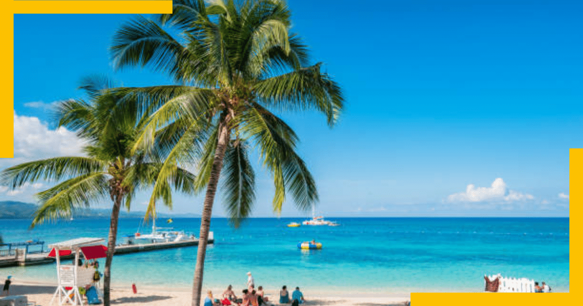 People enjoying summer in Jamaica at the beach