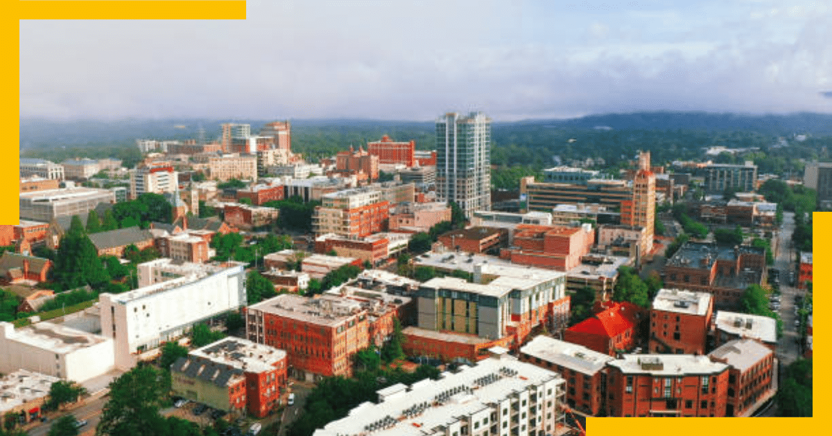 Aerial View of Ashville, North Carolina , USA