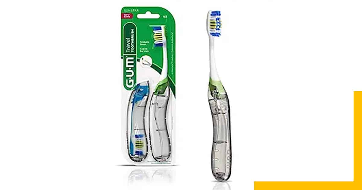 Gum Travel Toothbrushes With Antibacterial Bristles, 6-Pack