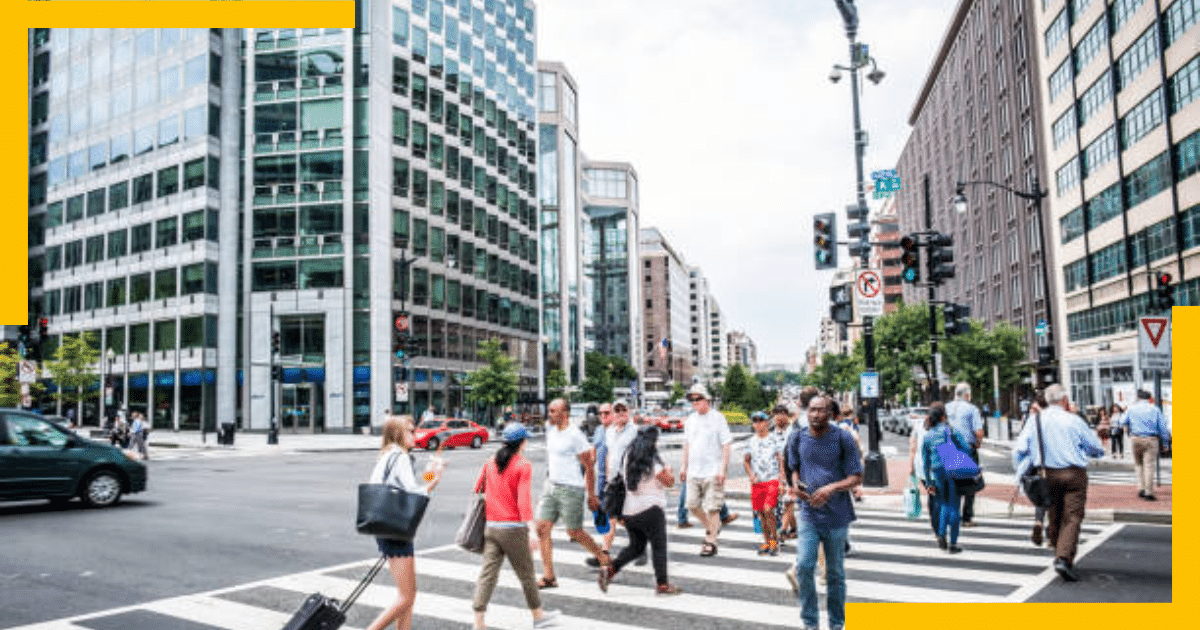 Crowded Street in Washington DC