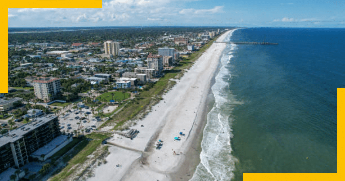 Aerial View of Sea Shore in Jacksonville