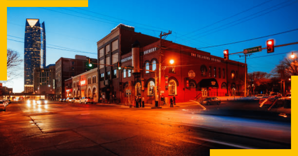 Night View of Street in Oklahoma