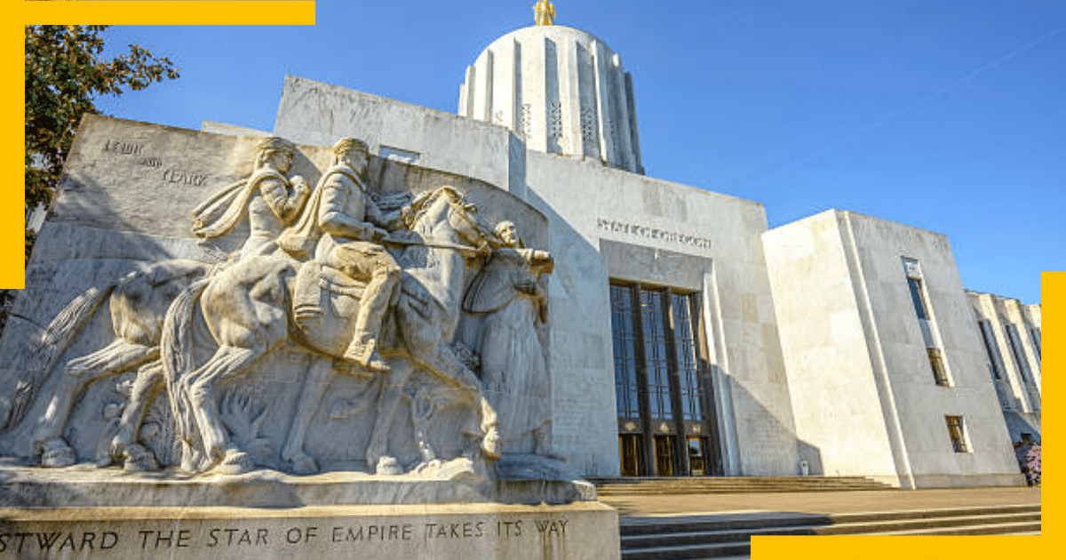 Oregon State Capitol in Salem , Oregon