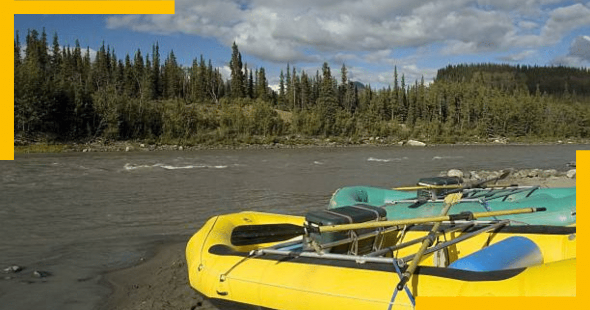 A raft by the river in Denali