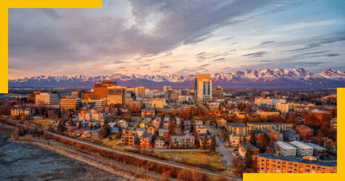 Skyline view of Anchorage