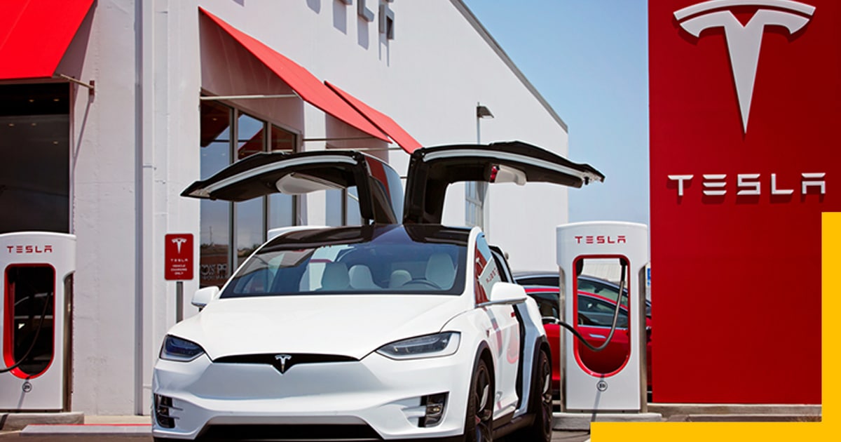 Tesla Road Trip - Tesla standing at Charging Station