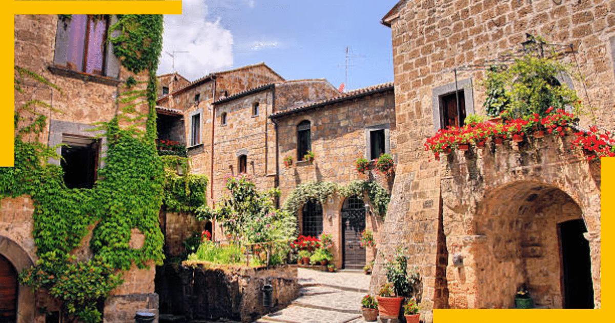 Picturesque corner of a quaint street in Tuscany, Italy