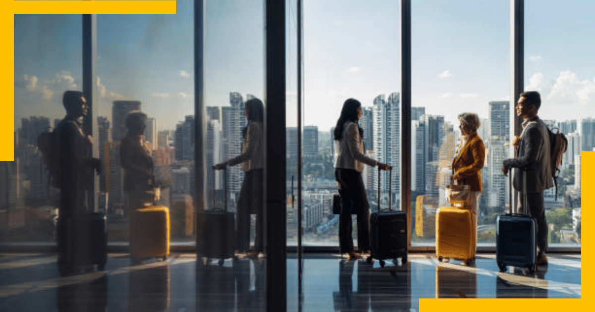 Three Chinese People ready for travel