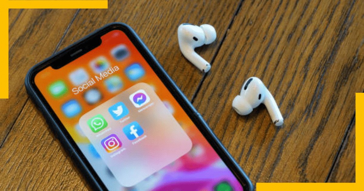 Airpods beside a phone