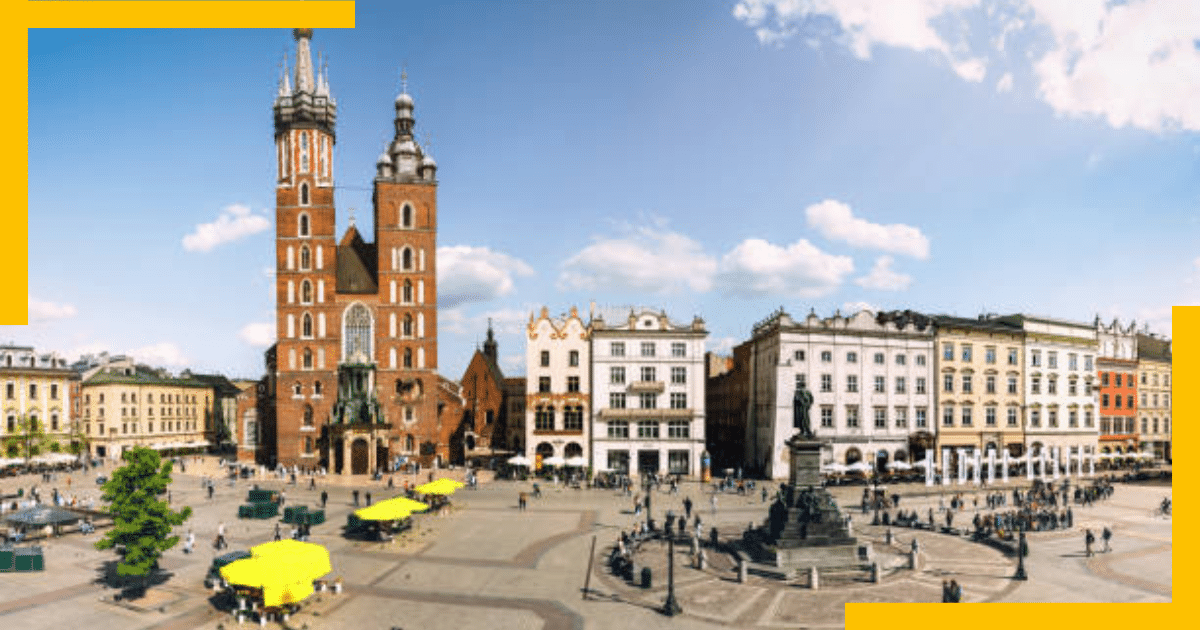 Krakow's Market Square and St. Mary's Basilica