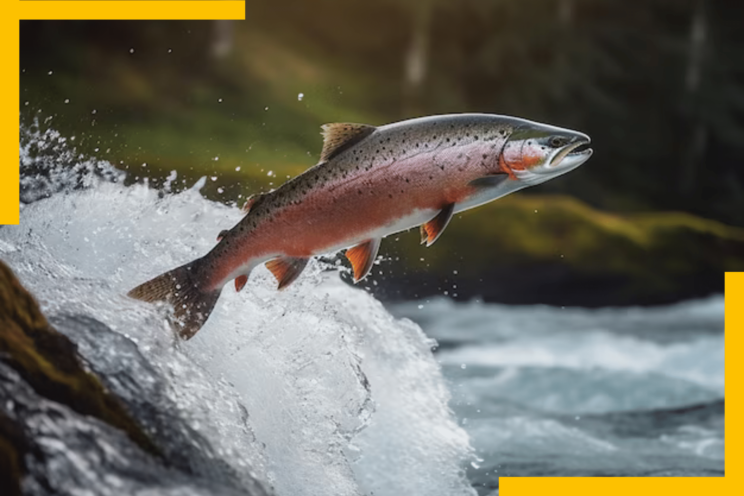 Salmon Fish jumping out of water