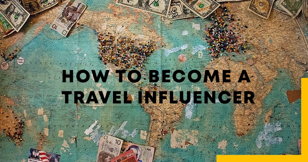How to Become a Travel Influencer, World map with various currencies