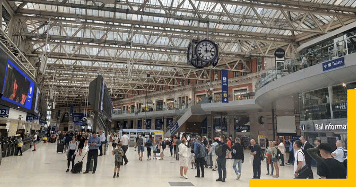 People arriving at railway station of Waterloo, Belgium