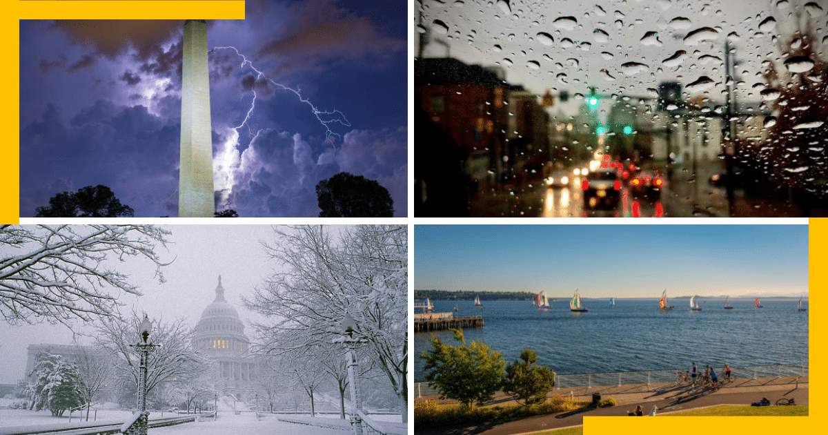 Different weather in Washington